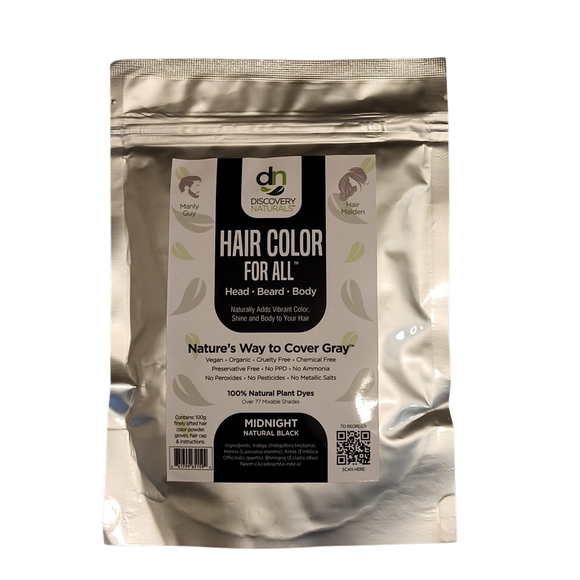 Henna Hair Color For All MIDNIGHT BLACK 100% Natural Organic Plant Dye Vegan NEW - Picture 6 of 10